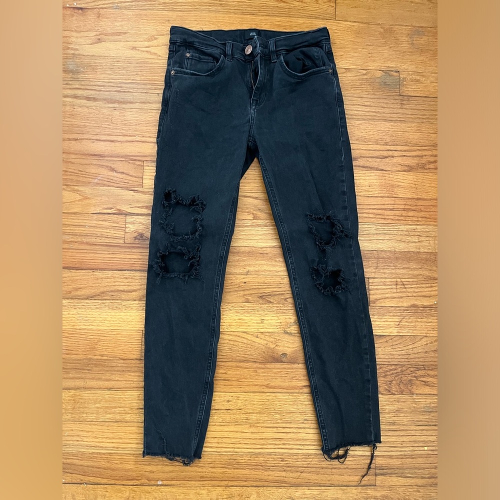 River Island Black Ripped Jeans